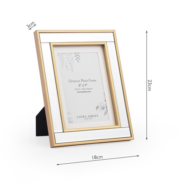 (image for) Clemence Photo Frame Mirror and Gold Leaf 5" x 7"